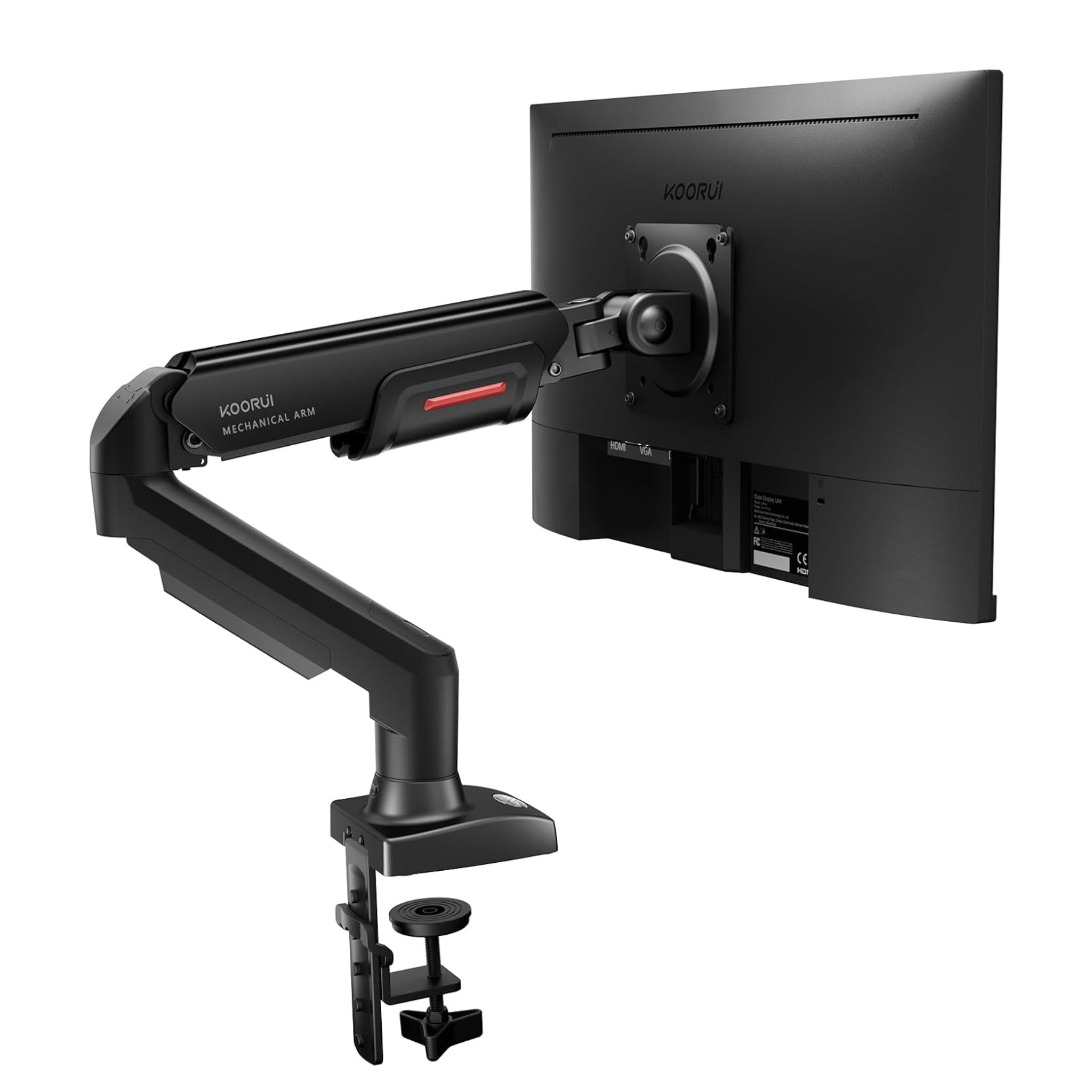 KOORUI KR20Y Monitorarm – Voor Platte En Gebogen Schermen, VESA 75/100 Mm, Draaibaar En Kantelbaar, Draagvermogen 2-9 Kg