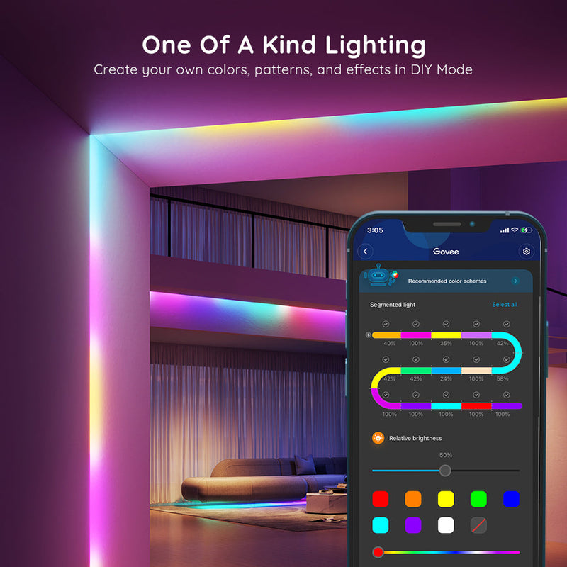 Govee RGBIC Basic Wi-Fi + Bluetooth LED Strip Lights - H618