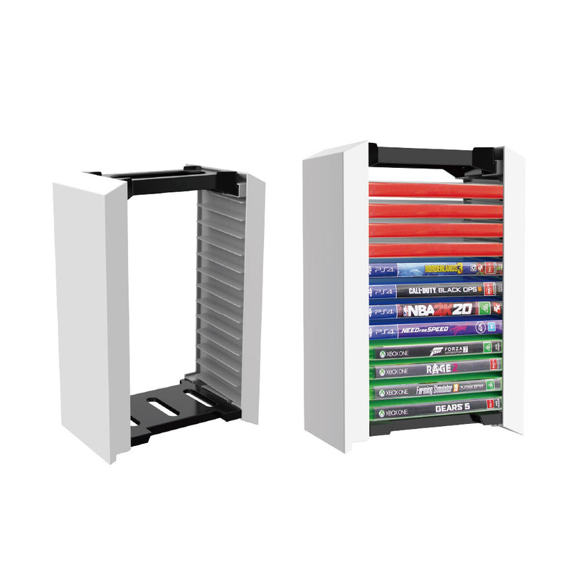 Dobe Game Disc Storage Stand For pS5, PS4, Xbox & Nintendo Games - Black/White
