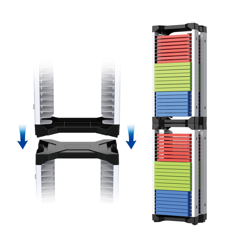 Dobe Game Disc Storage Stand For pS5, PS4, Xbox & Nintendo Games with Hanging Hook - Black/White