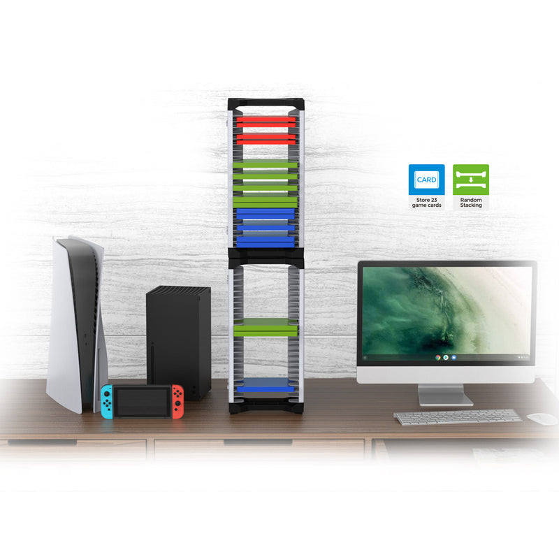 Dobe Game Disc Storage Stand For pS5, PS4, Xbox & Nintendo Games with Hanging Hook - Black/White