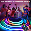 RGB Neon Rope Lights IP67 Waterproof, Bluetooth APP Control, Flexible Silicone Design