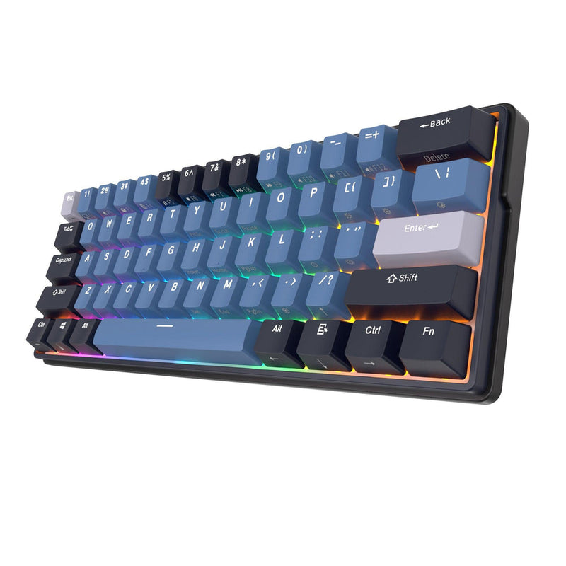 Royal Kludge RK61 Plus Triple Mode Wireless Bluetooth5.1/2.4G/Wired, RGB 61-Keys Hot Swappable Mechanical Keyboard - Indigo