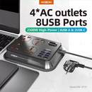MOXOM Smart Anti-Static Power Socket 3.4A 6 USB Ports – 2 Type-C -BLACK-