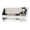 Attack Shark X66 Wireless Mechanical Keyboard with Side Printed PBT Keycaps 60% Wireless Gasket Mechanical Keyboard and Custom Linear Strawberry Switches - Cheese White