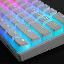 RK ROYAL KLUDGE 112 Double Shot PBT Pudding Keycaps, with Translucent Layer for Mechanical Keyboards - White