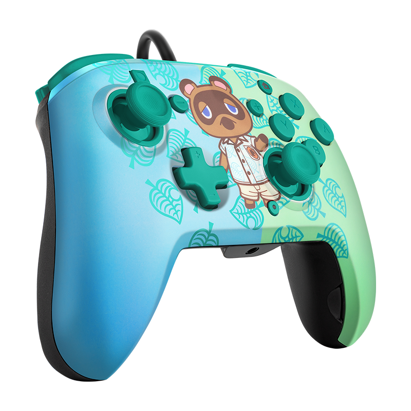 PDP Faceoff Deluxe Wired Controller Animal Crossing Edition Tom Nook for Nintendo Switch