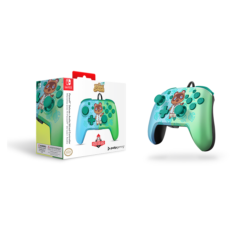 Pdp Faceoff Deluxe+ Wired Controller - Animal Crossing Edition Tom Nook For Nintendo Switch Nintendo