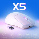 Attack Shark X5 RGB Weightless Mouse Tri-Mode Wired/2.4G/BT5.0, PAW3312 PixArt Optical Sensor, up to 4000DPI, with Long Battery Life for Office/Game