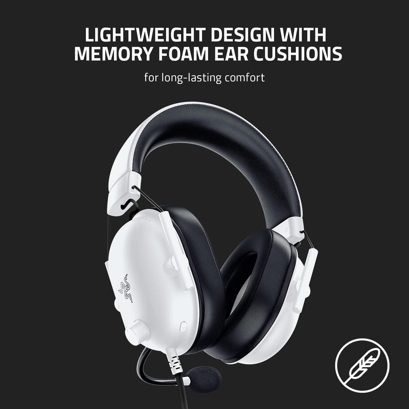 Razer BlackShark V2 X Gaming Headset: 7.1 Surround Sound - White