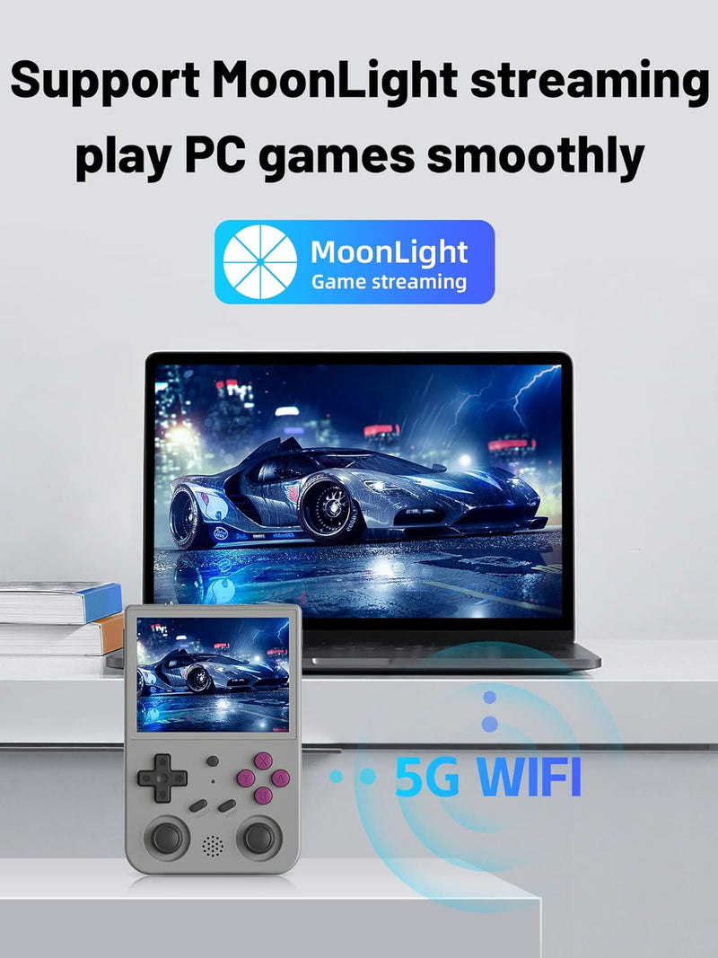 Anbernic RG353V Handheld Game Console , Dual OS Android 11 and Linux System Support 5G WiFi 4.2 Bluetooth Moonlight Streaming HDMI Output Built-in 64G SD Card 4452 Games
