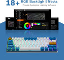 Royal Kludge RK61 Plus Triple Mode RGB 61-Keys Hot-Swappable Mechanical Keyboard Klein Blue Color
