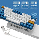 Royal Kludge RK61 Plus Triple Mode RGB 61-Keys Hot-Swappable Mechanical Keyboard Klein Blue Color