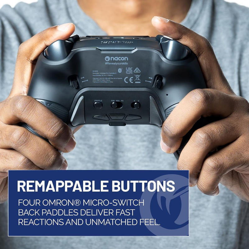 NACON Revolution 5 Pro Officially Licensed PlayStation Wireless Gaming Controller for PS5 / PS4 / PC - Triple Black