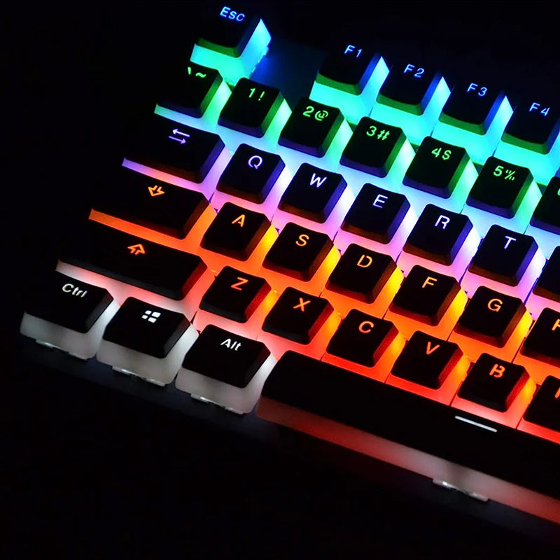 RK ROYAL KLUDGE 112 Double Shot PBT Pudding Keycaps, with Translucent Layer for Mechanical Keyboards - Black