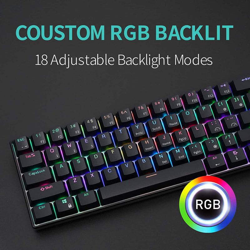 Rk Royal Kludge Rk61 Rgb Dual Mode Wireless/wired 60% Mechanical Gaming Keyboard - Black
