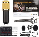 BM800 Microphone Kit with V8 Sound Card, for Studio Recording and Broadcasting Mobile Live Streaming