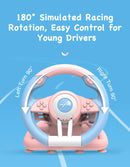 PXN V3 Pro 180 Degree Steering Wheel with Pedals, Vibration Feedback fot for PC, PS3, PS4, Xbox One & Series XS, Nintedno Switch - Blue/Pink