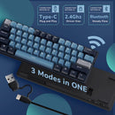Royal Kludge RK61 Plus Triple Mode Wireless Bluetooth5.1/2.4G/Wired, RGB 61-Keys Hot Swappable Mechanical Keyboard - Indigo
