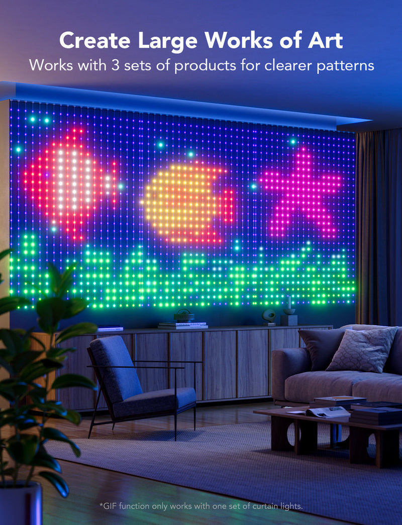 Govee Curtain Lights Dynamic DIY Light Art Canvas