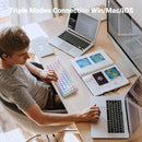 RK ROYAL KLUDGE RK68 | RK837 65%  Triple Mode Wireless Bluetooth5.1/2.4G/Wired, Hot Swappable Mechanical Gaming Keyboard, 68 Keys RGB - White