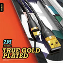 MOXOM 2M True Gold Plated Data Cable - Black
