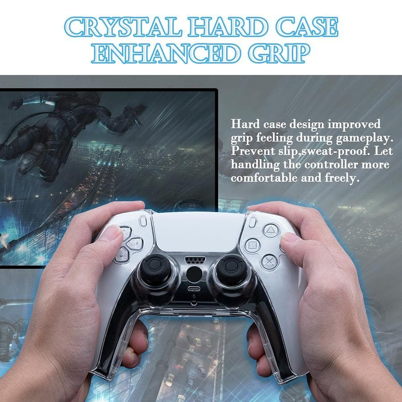 Iplay Crystal Case With 4 Analog Grips For Playstation 5 Controller Accessory