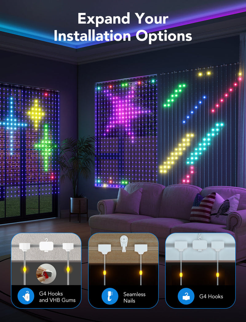 Govee Curtain Lights Dynamic DIY Light Art Canvas