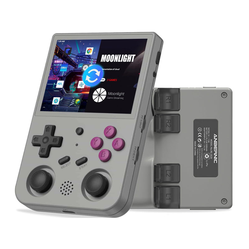 Anbernic RG353V Handheld Game Console , Dual OS Android 11 and Linux System Support 5G WiFi 4.2 Bluetooth Moonlight Streaming HDMI Output Built-in 64G SD Card 4452 Games