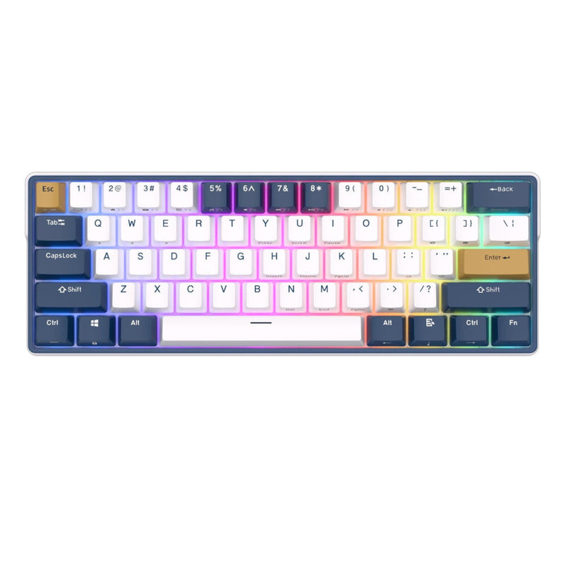 Royal Kludge RK61 Plus Triple Mode RGB 61-Keys Hot-Swappable Mechanical Keyboard Klein Blue Color - Blue Switch