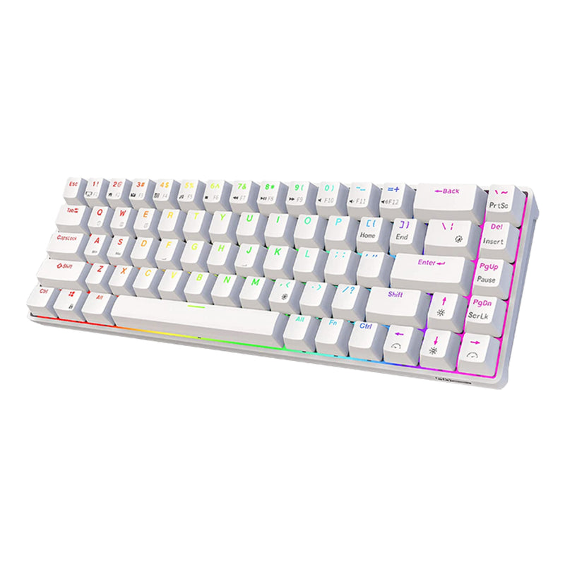 RK ROYAL KLUDGE RK68 | RK837 65%  Triple Mode, Hot Swappable Mechanical Keyboard, 68 Keys RGB - White