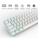 RK ROYAL KLUDGE RK68 | RK837 65%  Triple Mode Wireless Bluetooth5.1/2.4G/Wired, Hot Swappable Mechanical Gaming Keyboard, 68 Keys RGB - White