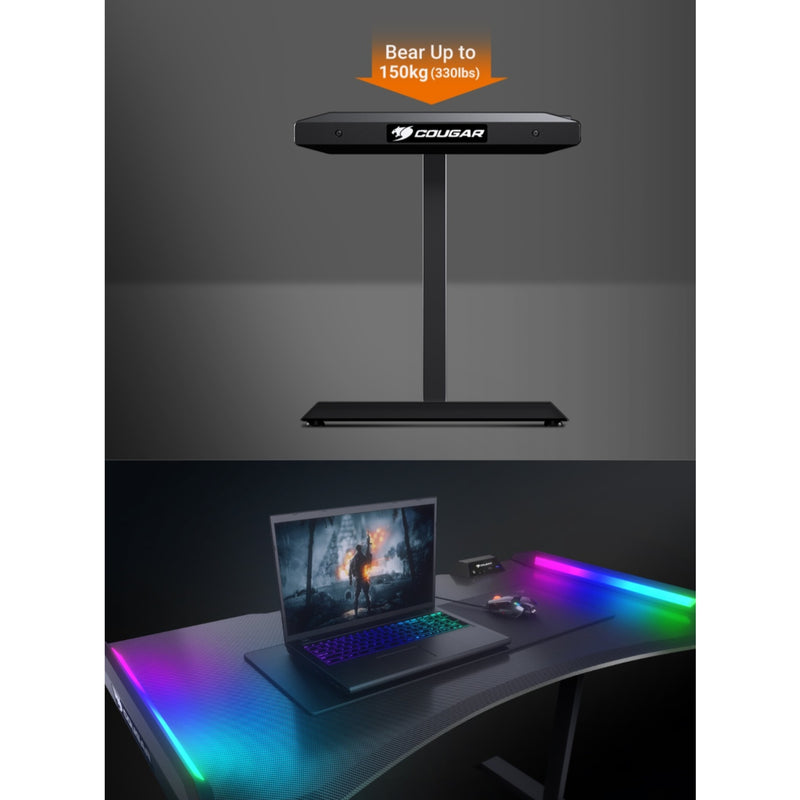 COUGAR Mars 120 49" Gaming Desk with Dazzling ARGB Lighting Effects and Ergonomic Design