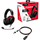 HyperX Cloud III – Wired Gaming Headset, PC, PS5, Xbox Series X|S, Angled 53mm Drivers, DTS Spatial Audio, Memory Foam, Durable Frame, Ultra-Clear 10mm Mic, USB-C, USB-A, 3.5mm – Black/Red