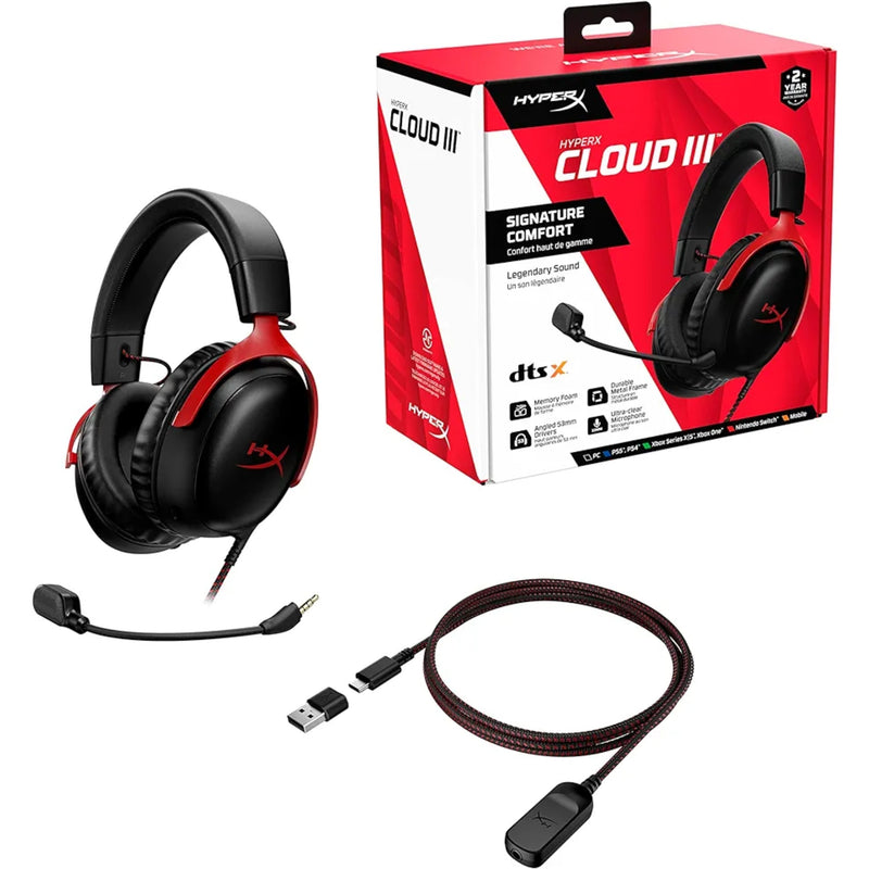 HyperX Cloud III – Wired Gaming Headset, PC, PS5, Xbox Series X|S, Ang