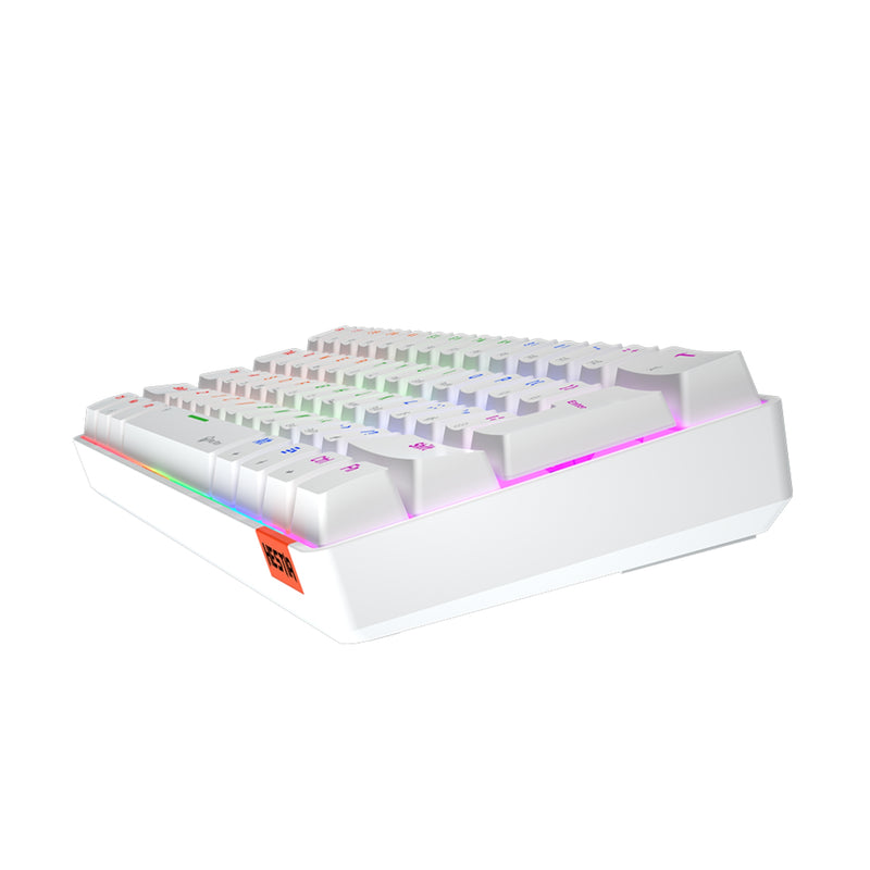 MEETION MK005 RGB Backlit Mini 61 Keys Wired  Mechanical Gaming Keyboard Blue Switch - White