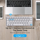 RK ROYAL KLUDGE RK61 RGB Triple Mode BT5.0/2.4G/USB-C 60% Hot-swappable Switches Mechanical Gaming Keyboard - White