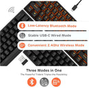 RK ROYAL KLUDGE RK61 RGB Triple Mode BT5.0/2.4G/USB-C 60% Hot-swappable Switches Mechanical Gaming Keyboard - Black