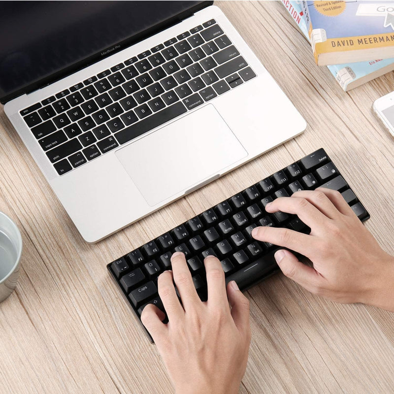 RK ROYAL KLUDGE RK61 RGB Triple Mode BT5.0/2.4G/USB-C 60% Hot-swappable Switches Mechanical Gaming Keyboard - Black