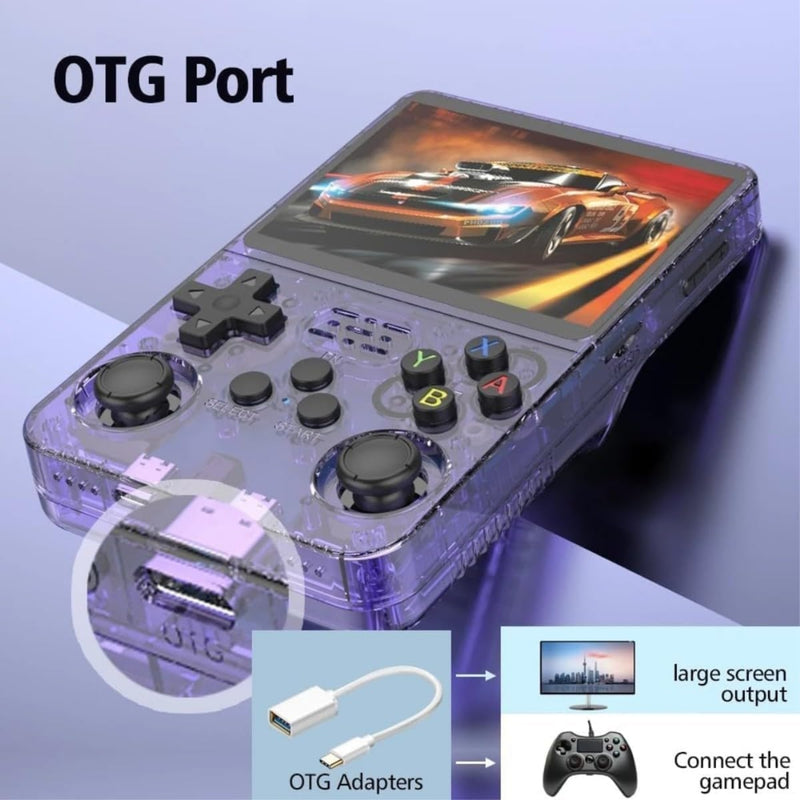 RG36S Video Game Handheld Console, Built-in 64GB TF Card, 3.5 Inch IPS Screen, Retro Linux System, Support 15000+ Classic Games, 2.4G Wireless Gamepad, TV, Monitor Connection