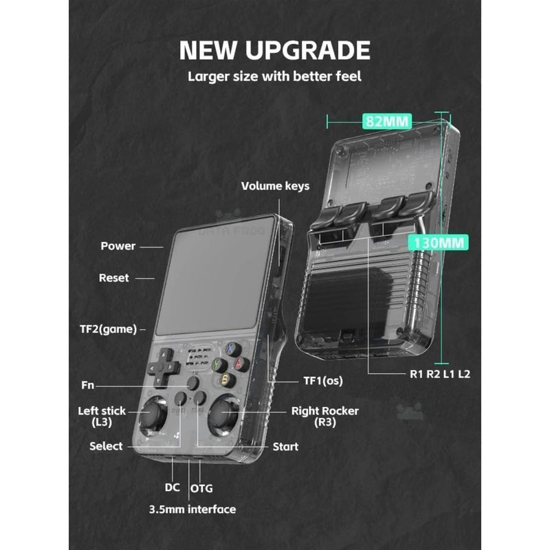 RG36S Video Game Handheld Console, Built-in 64GB TF Card, 3.5 Inch IPS Screen, Retro Linux System, Support 15000+ Classic Games, 2.4G Wireless Gamepad, TV, Monitor Connection