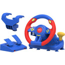 PXN V3 Pro 180 Degree Steering Wheel with Pedals, Vibration Feedback fot for PC, PS3, PS4, Xbox One & Series XS, Nintedno Switch - Red/Blue