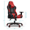 Furgle Gaming Chair, Racing Style High-Back Office Chair with Adjustable Armrests, PU Leather Ergonomic Video Game Chair with Headrest and Lumbar Support, Rocking Mode - Black/Red