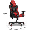 Furgle Gaming Chair, Racing Style High-Back Office Chair with Adjustable Armrests, PU Leather Ergonomic Video Game Chair with Headrest and Lumbar Support, Rocking Mode - Black/Red