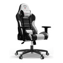 Furgle Gaming Chair, Racing Style High-Back Office Chair with Adjustable Armrests, PU Leather Ergonomic Video Game Chair with Headrest and Lumbar Support, Rocking Mode - Black/white