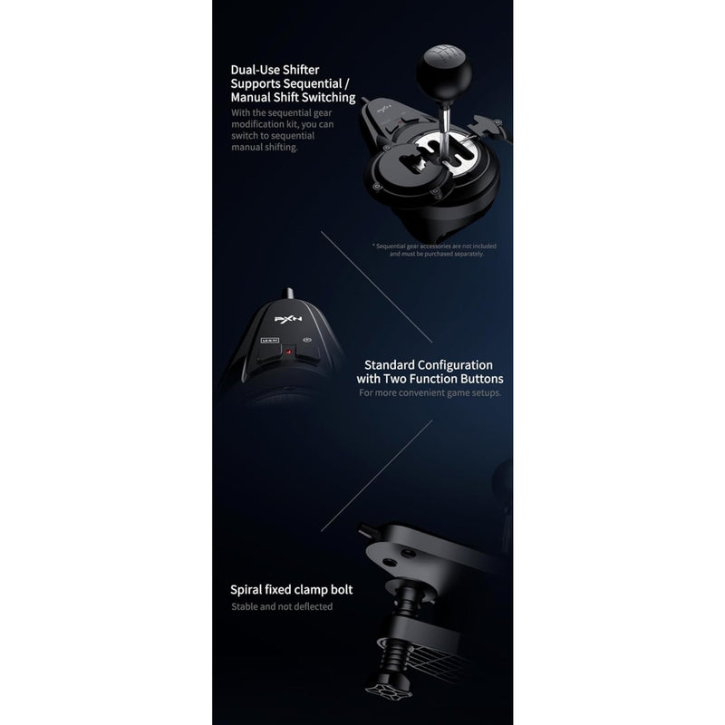 PXN V99 Gaming Steering wheel 3.2nm force feedback Racing wheel 270/900, Dismantle, with Hall magnetic induction pedal, 6+1 gear shift rod pc for PS5/PS4/PS3/Xbox One/Series X/S PC