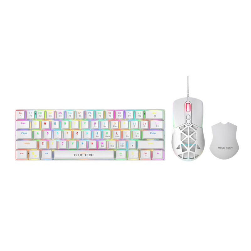 Bluetech 2 in 1 Combo 60% RGB Mechanical Gaming Keyboard & Mouse - White