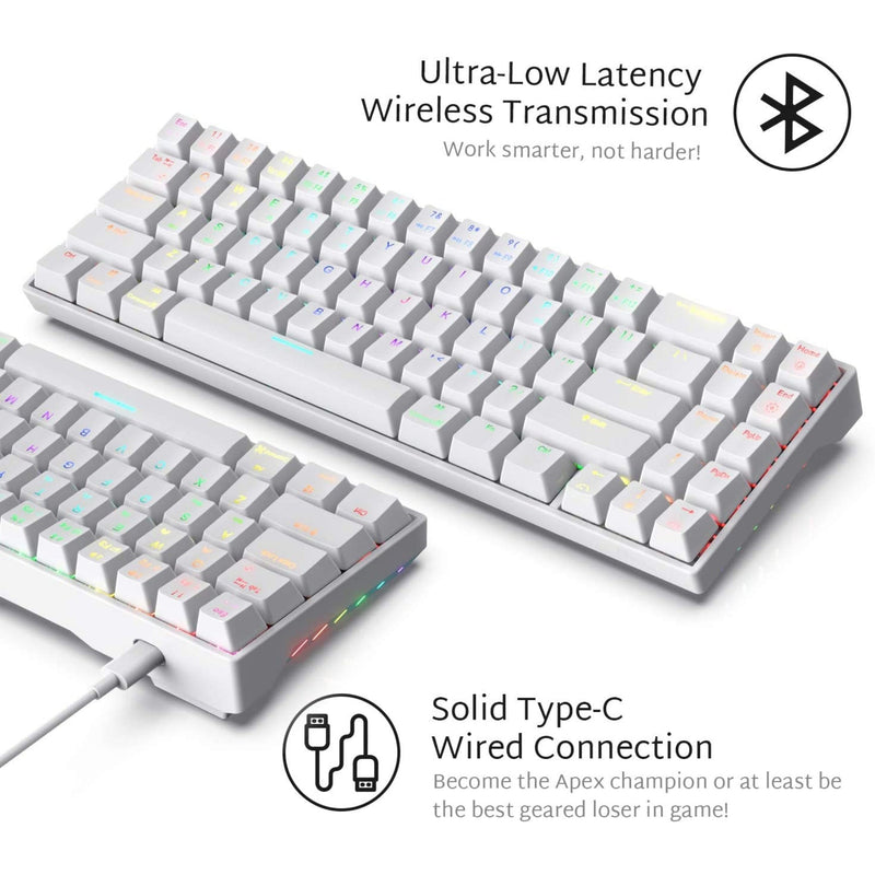 Rk Royal Kludge Rk71 Rgb Dual Mode Wireless/wired 70% Mechanical Gaming Keyboard - White