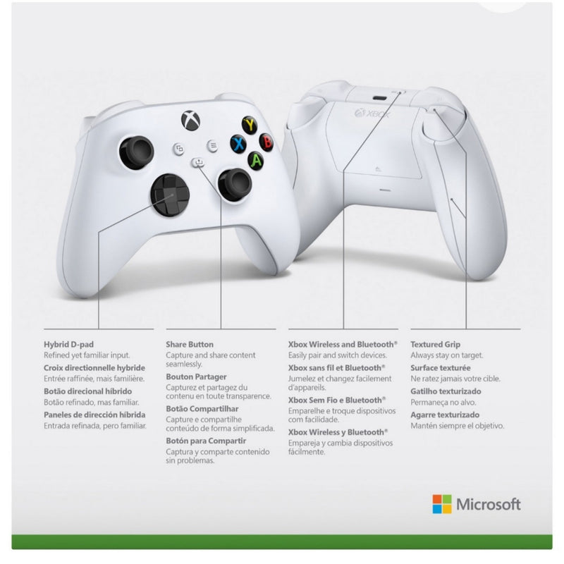 Xbox Wireless Controller Robot White for Xbox Series X|S, Xbox One,