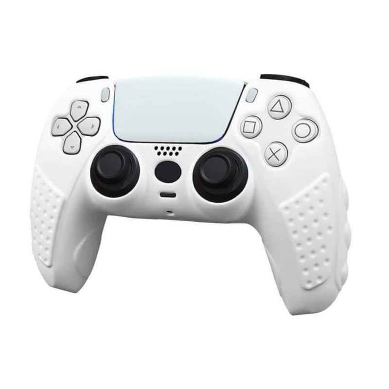 Silicone Anti-Slip Cover With Two Thumb Grips For Playstation 5 Controller White Playstation
